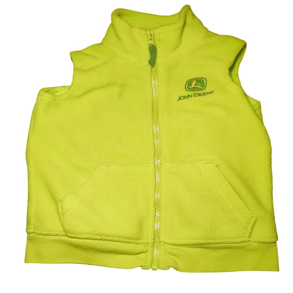 Baby John Deere Fleece Vest Lime Green 9–12 Months Farm Western Infant